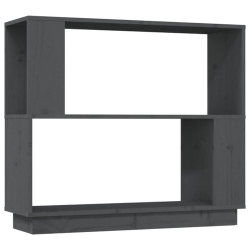 Vidaxl Bibliothèque/Séparateur De Pièce Gris 80x25x70 Cm Pin Solide
