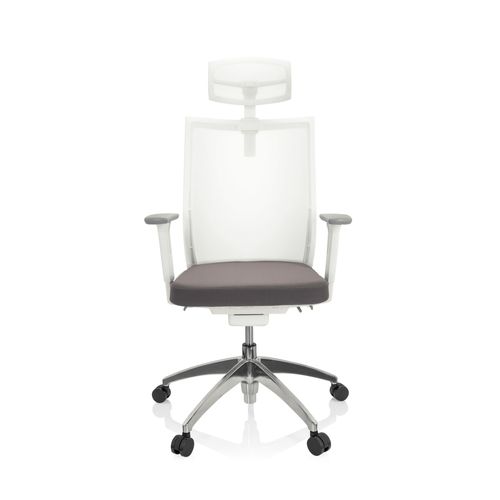 Chaise De Bureau / Fauteuil Pivotant Aspen White Pro Tissu Maille / Tissu Gris Hjh Office