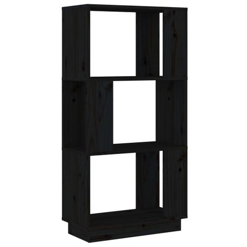 Vidaxl Bibliothèque/Séparateur De Pièce Noir 51x25x101 Cm Pin Solide