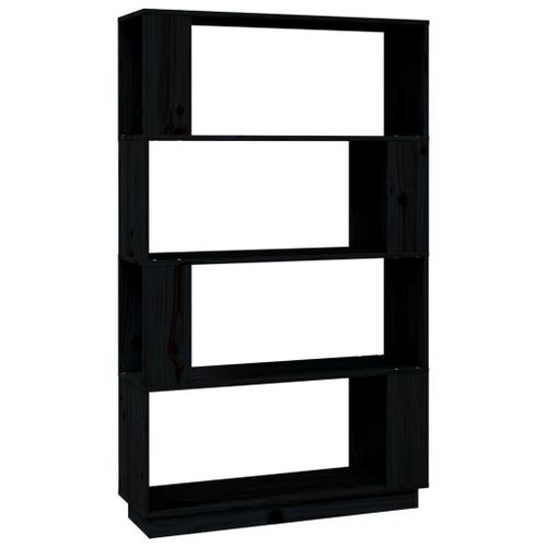 Vidaxl Bibliothèque/Séparateur De Pièce Noir 80x25x132 Cm Pin Solide