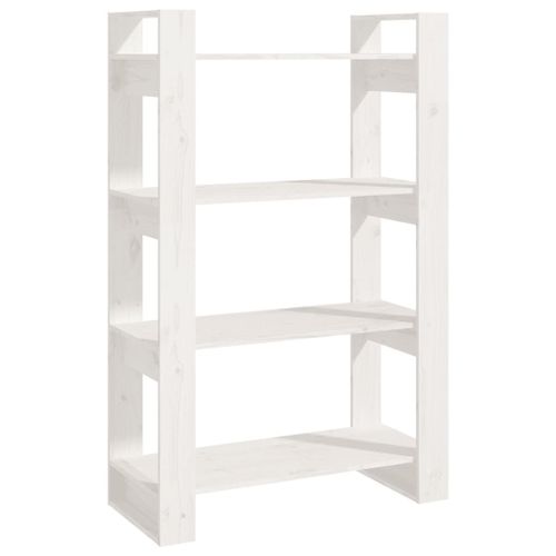 Vidaxl Bibliothèque/Séparateur De Pièce Blanc 80x35x125 Cm Pin Solide
