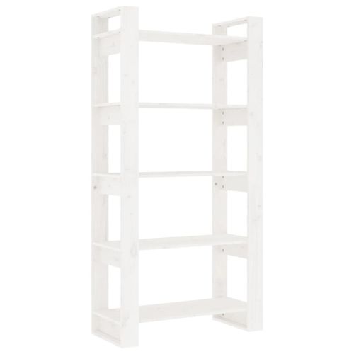 Vidaxl Bibliothèque/Séparateur De Pièce Blanc 80x35x160 Cm Bois Massif
