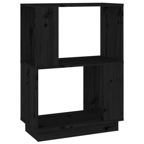 Vidaxl Bibliothèque/Séparateur De Pièce Noir 51x25x70 Cm Pin Solide