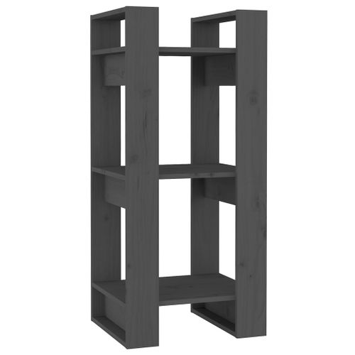 Vidaxl Bibliothèque/Séparateur De Pièce Gris 41x35x91 Cm Pin Solide