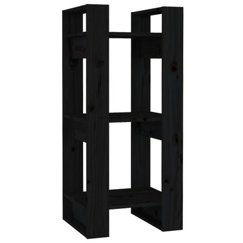 Vidaxl Bibliothèque/Séparateur De Pièce Noir 41x35x91 Cm Pin Solide