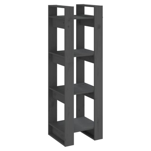Vidaxl Bibliothèque/Séparateur De Pièce Gris 41x35x125 Cm Pin Solide