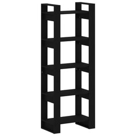 Vidaxl Bibliothèque/Séparateur De Pièce Noir 60x35x160 Cm Bois Massif