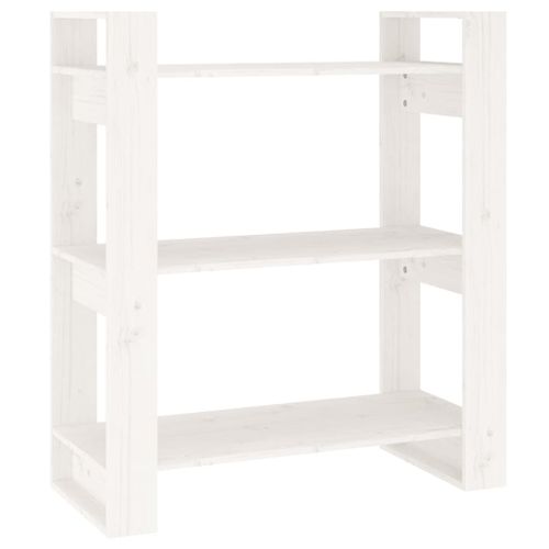Vidaxl Bibliothèque/Séparateur De Pièce Blanc 80x35x91 Cm Pin Solide