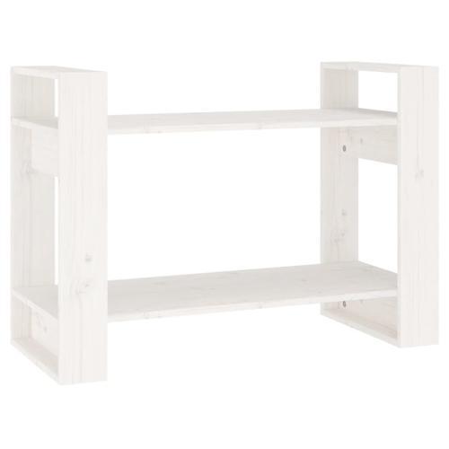 Vidaxl Bibliothèque/Séparateur De Pièce Blanc 80x35x56,5 Cm Pin Solide