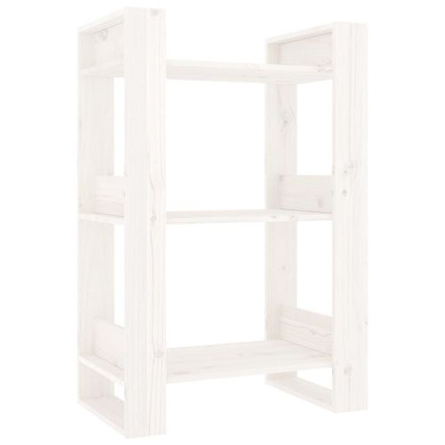Vidaxl Bibliothèque/Séparateur De Pièce Blanc 60x35x91 Cm Pin Solide