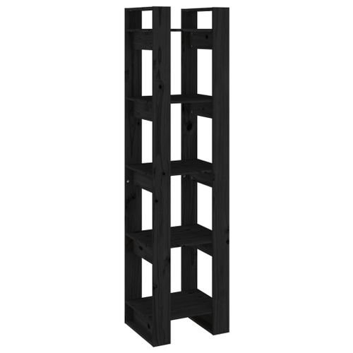 Vidaxl Bibliothèque/Séparateur De Pièce Noir 41x35x160 Cm Pin Solide