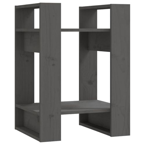 Vidaxl Bibliothèque/Séparateur De Pièce Gris 41x35x57 Cm Pin Solide