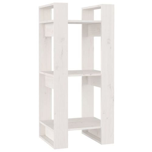Vidaxl Bibliothèque/Séparateur De Pièce Blanc 41x35x91 Cm Pin Solide