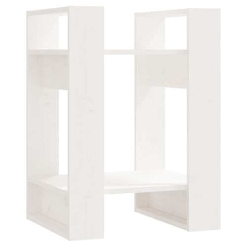 Vidaxl Bibliothèque/Séparateur De Pièce Blanc 41x35x57 Cm Pin Solide