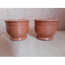 Lot De 2 Petits Pots En Terre Cuite
