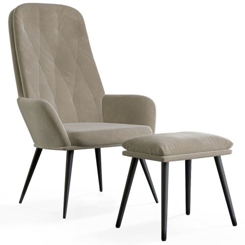 Vidaxl Chaise De Relaxation Avec Repose-Pied Gris Clair Velours