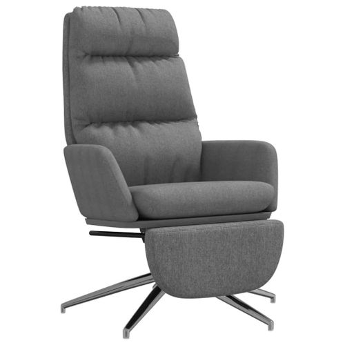 Vidaxl Chaise De Relaxation Avec Repose-Pied Gris Clair Tissu