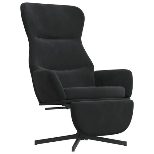 Vidaxl Chaise De Relaxation Avec Repose-Pieds Noir Velours