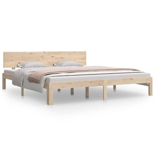 Vidaxl Cadre De Lit Bois Massif 180x200 Cm Super King