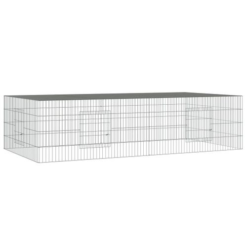 Vidaxl Cage À Lapin 2 Panneaux 220x110x55 Cm Fer Galvanisé