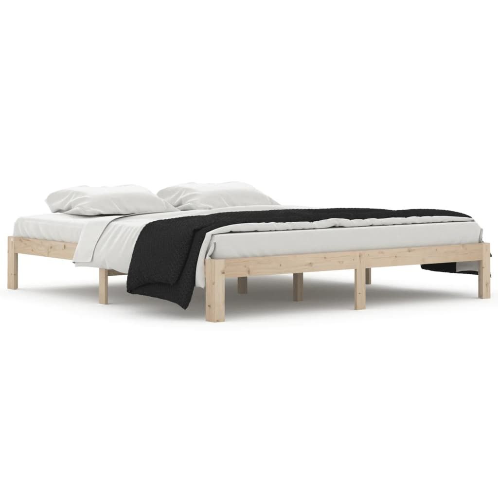 Vidaxl Cadre De Lit Bois Massif 180x200 Cm Super King