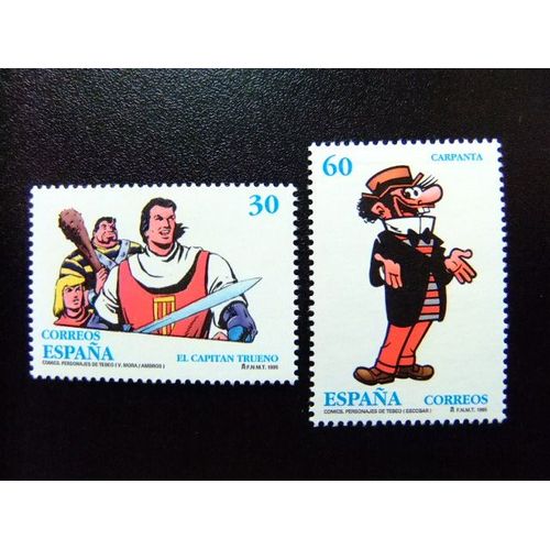110 Espagne 1995 / Personnages Capitaine Thunder Et Carpanta / Edifil 3359 / 3360 ** Yvert 2950 / 2951 Mnh