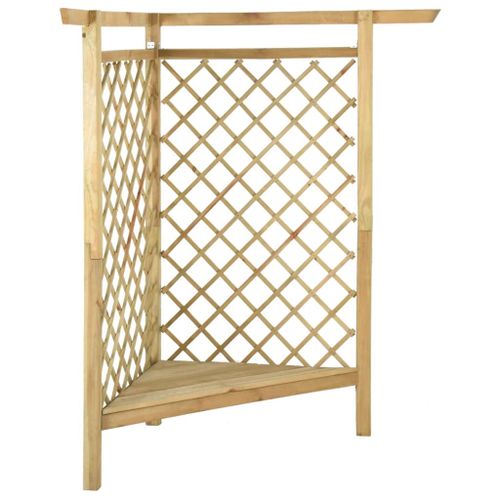 Vidaxl Pergola D'angle Avec Banc 166x81x174 Cm Bois De Pin Imprã©Gnã©