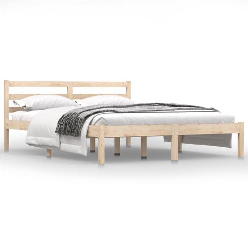 Vidaxl Cadre De Lit Bois De Pin Massif 140x190 Cm