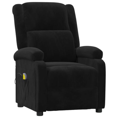 Vidaxl Fauteuil De Massage Inclinable Noir Velours
