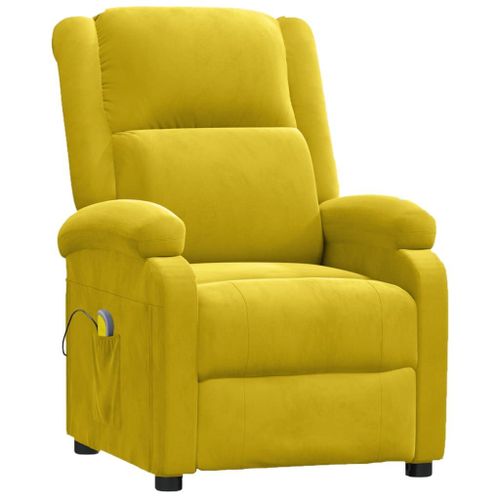 Vidaxl Fauteuil De Massage Inclinable Jaune Velours