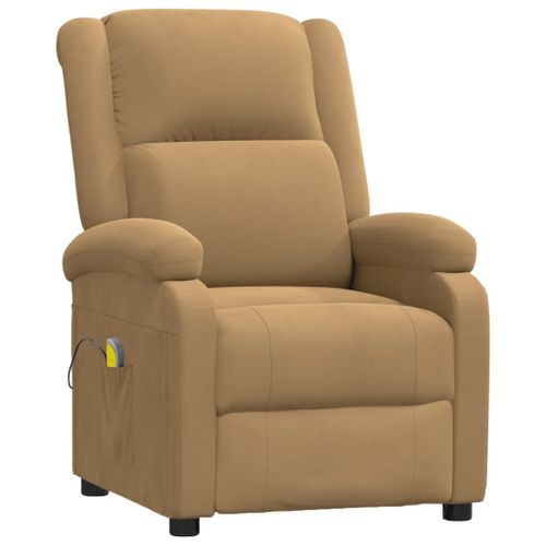 Vidaxl Fauteuil De Massage Inclinable Marron Velours