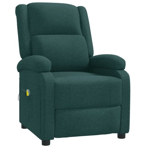 Vidaxl Fauteuil De Massage Inclinable Vert Foncé Tissu
