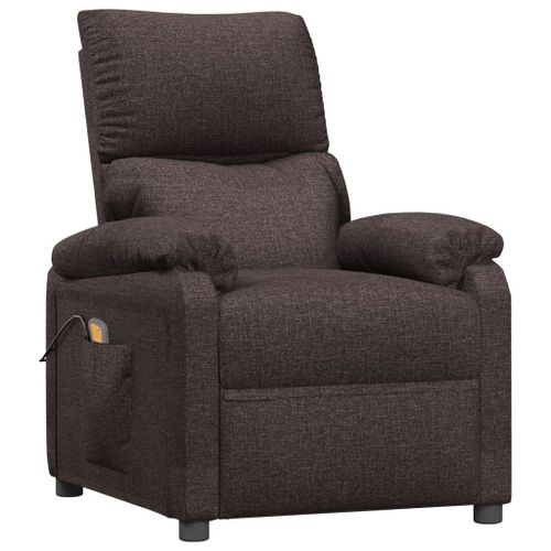 Vidaxl Fauteuil De Massage Inclinable Marron Foncé Tissu