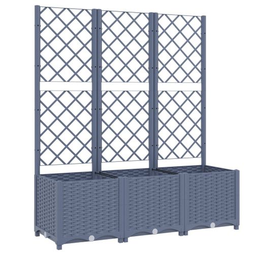 Vidaxl Jardinière Avec Treillis Gris Foncé 120x40x136 Cm Pp