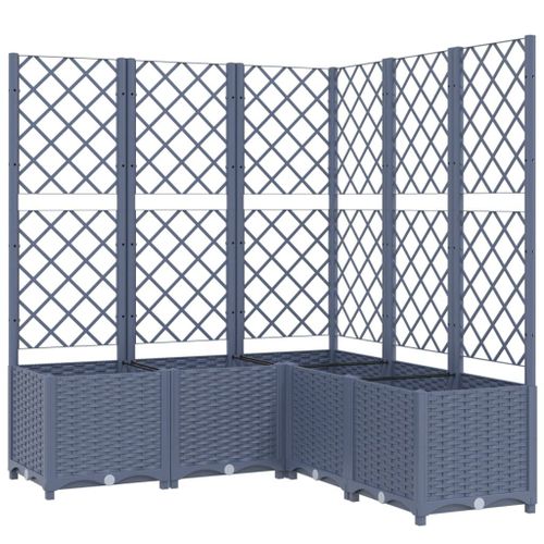 Vidaxl Jardinière Avec Treillis Gris Foncé 120x120x136 Cm Pp