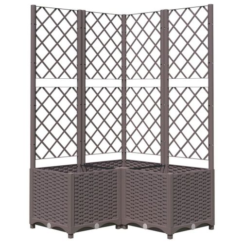 Vidaxl Jardinière Avec Treillis Marron 80x80x136 Cm Pp