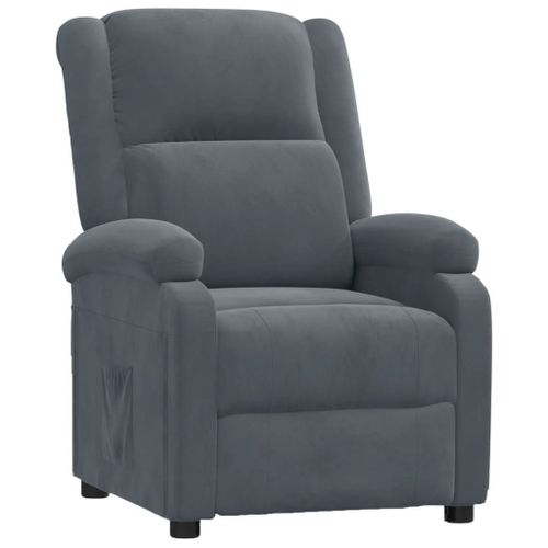 Vidaxl Fauteuil Inclinable Gris Foncé Velours