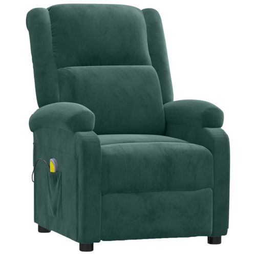 Vidaxl Fauteuil De Massage Inclinable Vert Fonc? Velours