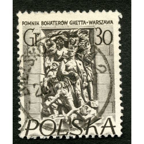 Timbre Oblitéré Polska, Pomnik Bohaterow Ghetta, Warszawa, Gr 30