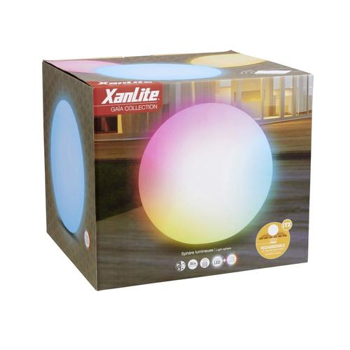 Boule Lumineuse Led Multicolore Rechargeable 40 Cm / Collection Gaïa Xanlite
