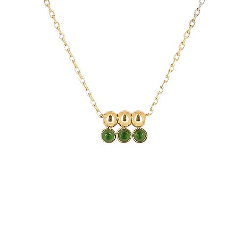 Collier Zag Jambi Acier Doré Oxyde Vert