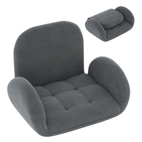 Fauteuil De Sol Pliant Costway-Dossier Et Accoudoirs Réglables-Confort-Charge De 150kg-88-60 X 72 X 40-57 Cm-Sans Montage-Gris