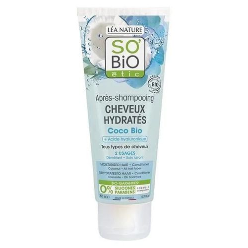 So'bio Étic Cheveux Hydratés Après-Shampooing Coco & Acide Hyaluronique Bio 200ml 