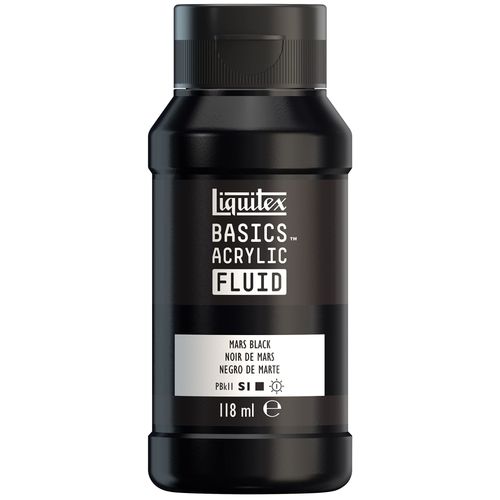 Peinture Acrylique - Fluide - Noir De Mars - 276 - Liquitex - Basics Acrylic Fluid - 118ml