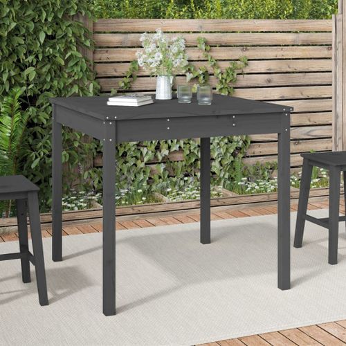 Vidaxl Table De Jardin Gris 82,5x82,5x76 Cm Bois Massif De Pin