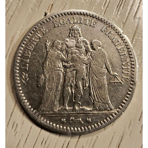 Pièce Hercules 5 Francs Argent 1873 K