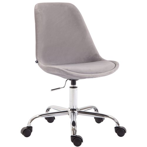 Chaise De Bureau Sur Roulettes En Tissu Velours Gris Bur10352
