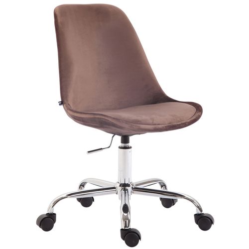 Chaise De Bureau Sur Roulettes En Tissu Velours Marron Bur10349