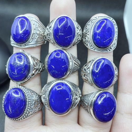 Bague En Lapis Lazuli Naturel Pour Hommes, Nouvelle Collection, En Argent Massif S925, Anneau Dominateur