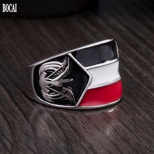 Bague En Argent 100% Véritable S925 Pour Hommes, Anneau À La Mode Vintage En Argent Sterling 925 Avec Aigle Et Colle Simple, Nouvelle Collection